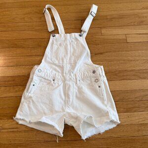 LUCKY Brand White Denim Overall Shorts (XS)